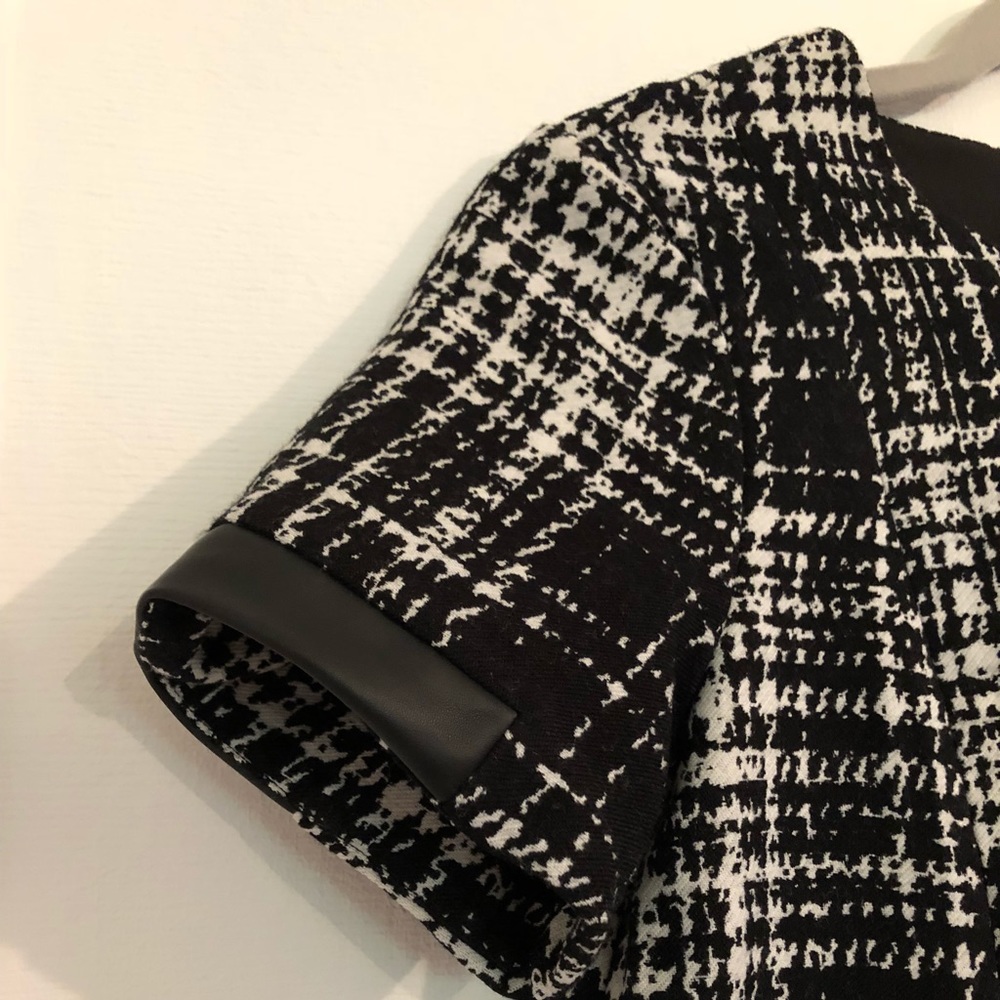 Banana Republic Black (Leather) & White Dress